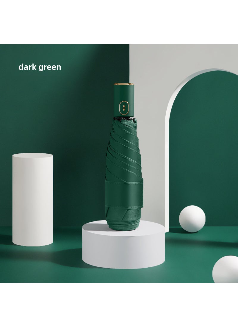 Compact Automatic Sun-and-Rain Umbrella Dark green