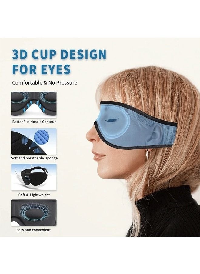 Mask For Sleep Headphones Bluetooth 3D Eye Mask Music Play Sleeping Headphones with Built-in HD Speaker