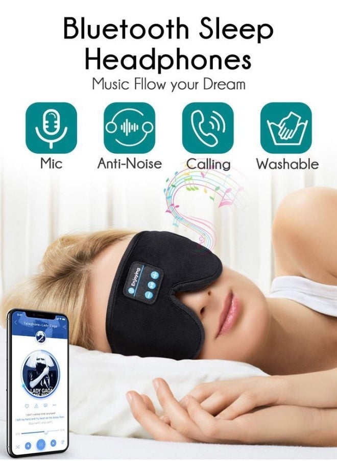 Mask For Sleep Headphones Bluetooth 3D Eye Mask Music Play Sleeping Headphones with Built-in HD Speaker