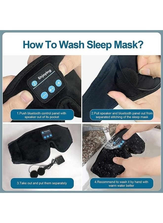 Mask For Sleep Headphones Bluetooth 3D Eye Mask Music Play Sleeping Headphones with Built-in HD Speaker