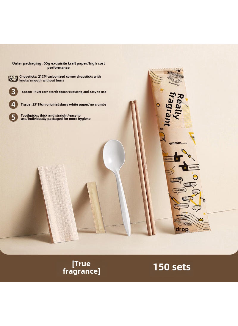 Eco-Friendly Disposable Cutlery Set True fragrance-split chopsticks -150 sets