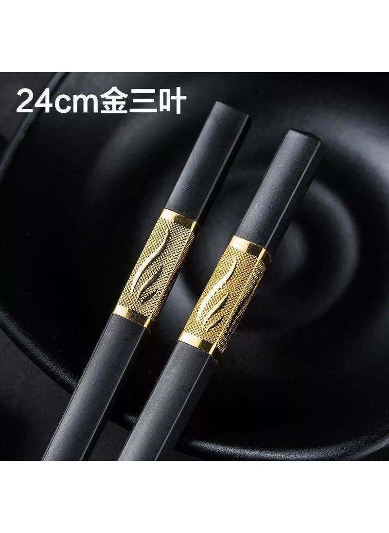 Chopsticks Alloy Chopsticks Jinfu 24cm High-end High-temperature Resistant Non-moldy Non-slip Chopsticks Hotel Commercial Kitchen Household Chopsticks