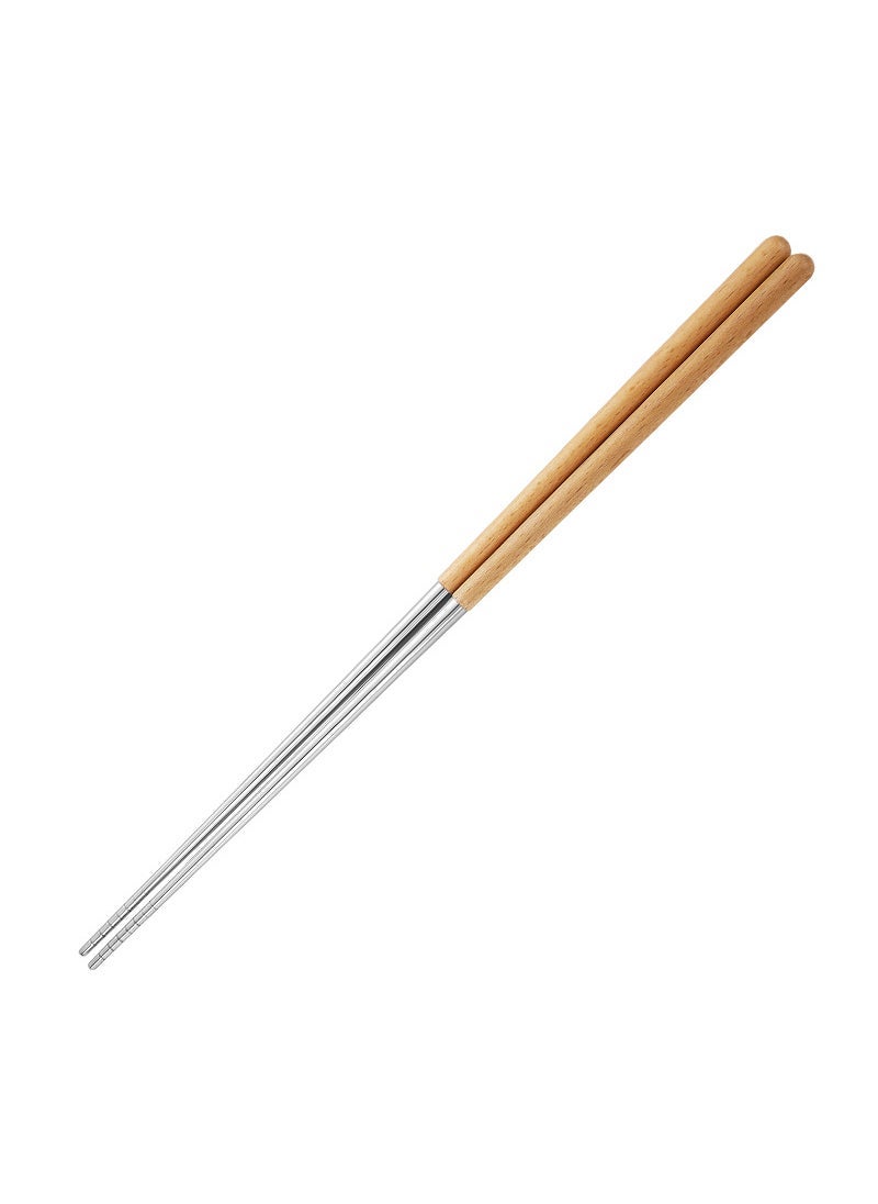 Stainless Steel 304 Extended Wooden Handle Chopsticks 40cm All-steel chopsticks