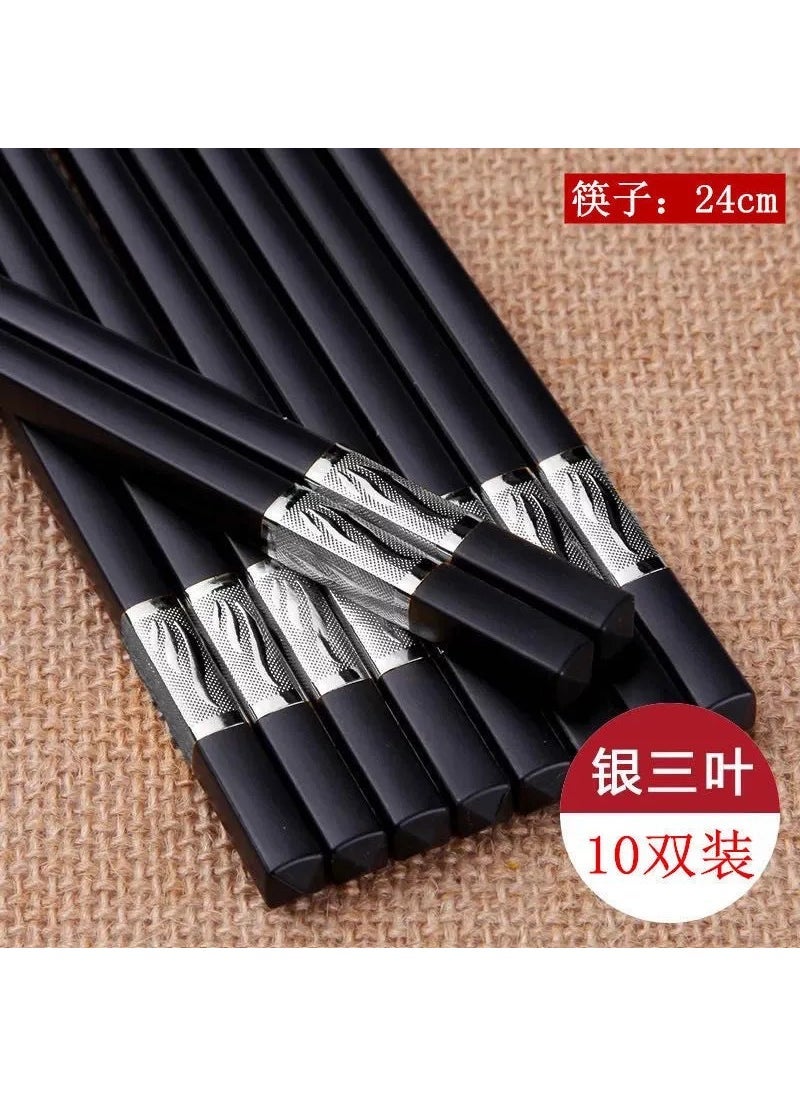 Chopsticks Alloy Chopsticks Jinfu 24cm High-end High-temperature Resistant Non-moldy Non-slip Chopsticks Hotel Commercial Kitchen Household Chopsticks