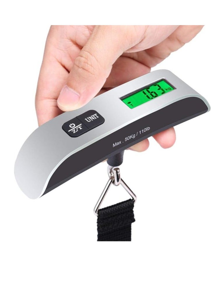 Digital Hanging Luggage Scale Portable Handheld Baggage Scale For Travel Suitcase Scale For Traveling With Lcd Display 50Kg/110Lb