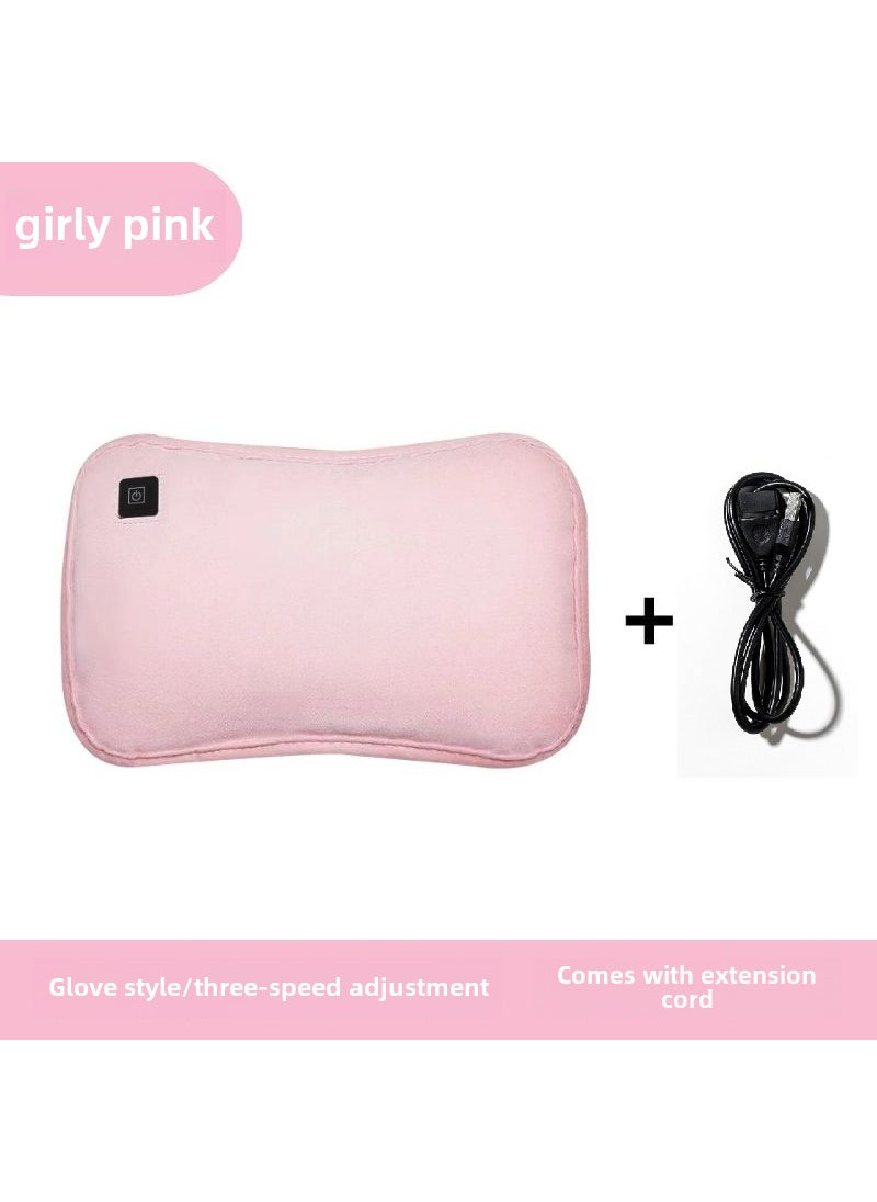 Graphene Heated Gloves USB Chargeable Pink + extension cord