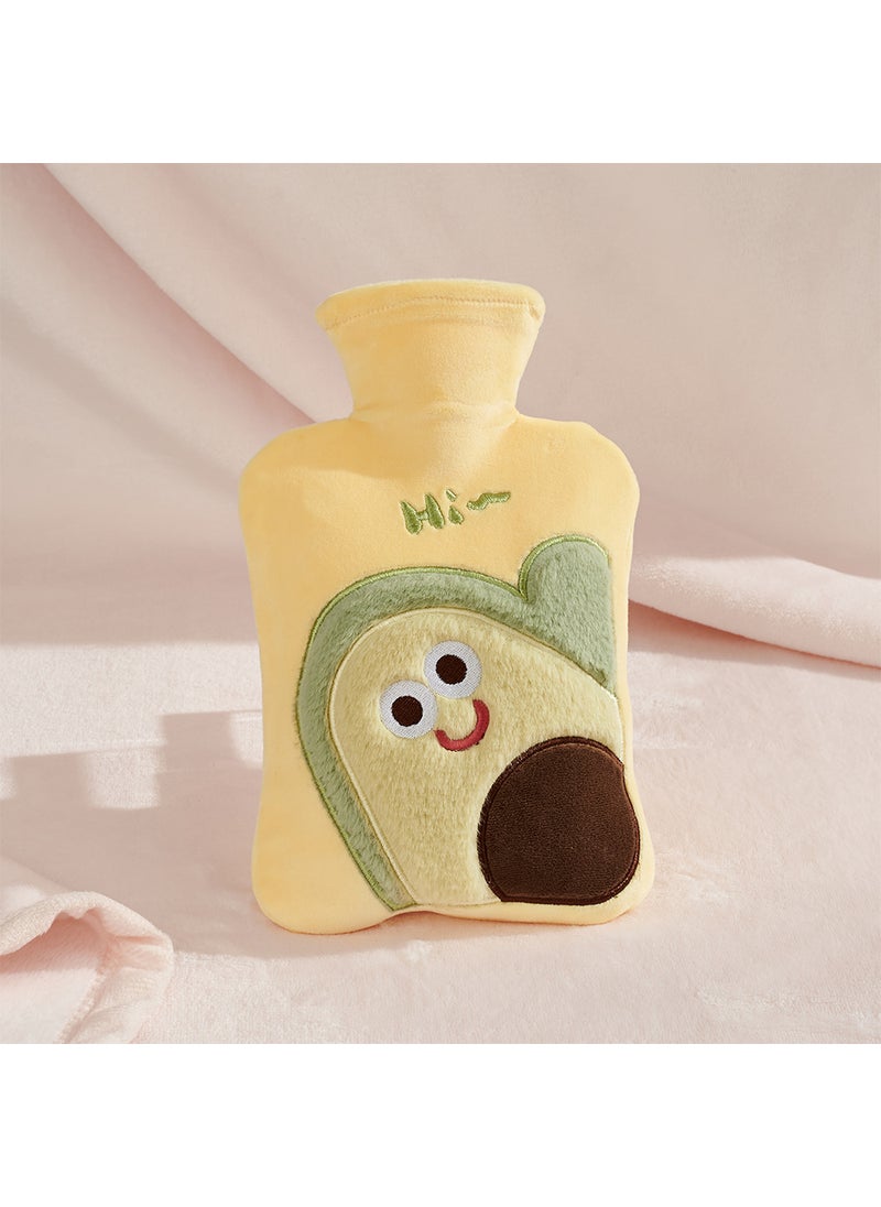 Water-filled hot water bag student cute water injection warm handbag girl portable cartoon cute plush hand warmer artifact Yellow-1000ml hot water bag ZR020