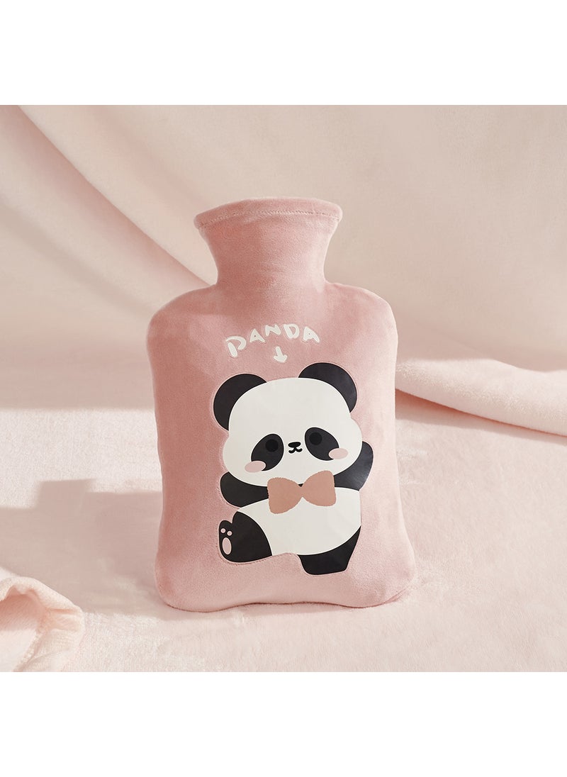 Water-filled hot water bag student cute water injection warm handbag girl portable cartoon cute plush hand warmer artifact Pink red panda—2000ml hot water bottle ZR036