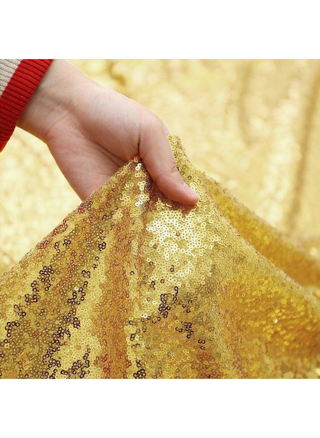 2Packs 12 X 108Inch Glitter Gold Sequin Table Runner For Birthday Wedding Engagement Bridal Shower Baby Shower Bachelorette Holiday Celebration Party Decorations