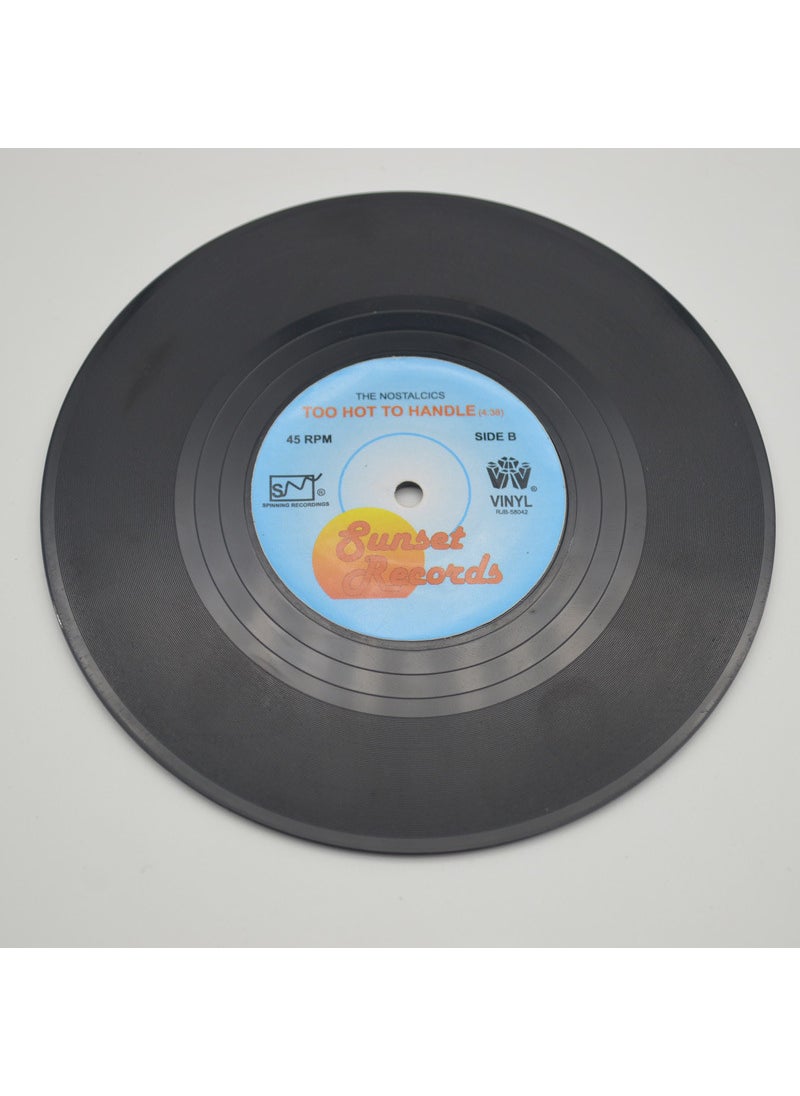 1 x 5 pcs Vintage Vinyl Record Coasters, Non-Slip, Heat-Resistant Style one (OPP bag)