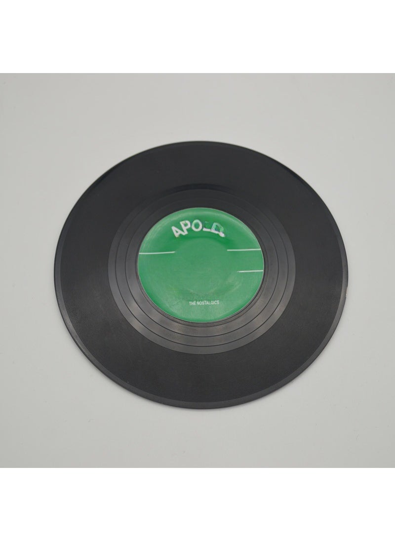 1 x 5 pcs Vintage Vinyl Record Coasters, Non-Slip, Heat-Resistant Style four (OPP bag)