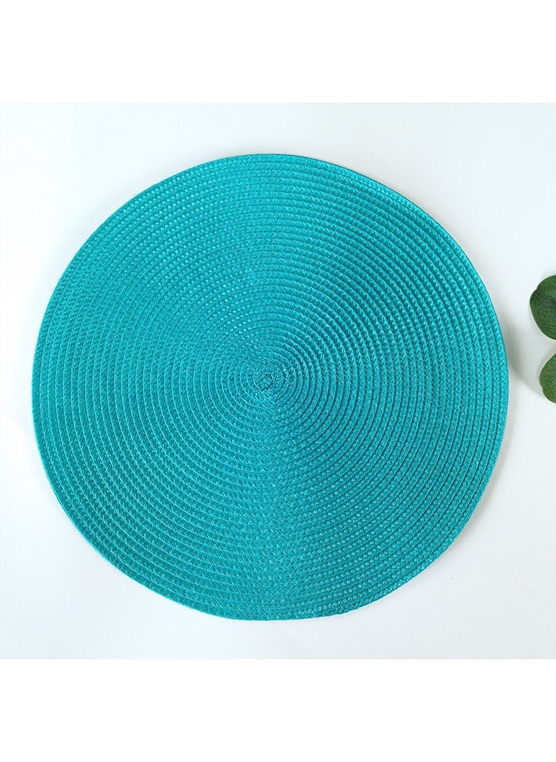 PP Handwoven Placemats Heat-Resistant Cup Pads Lake Blue