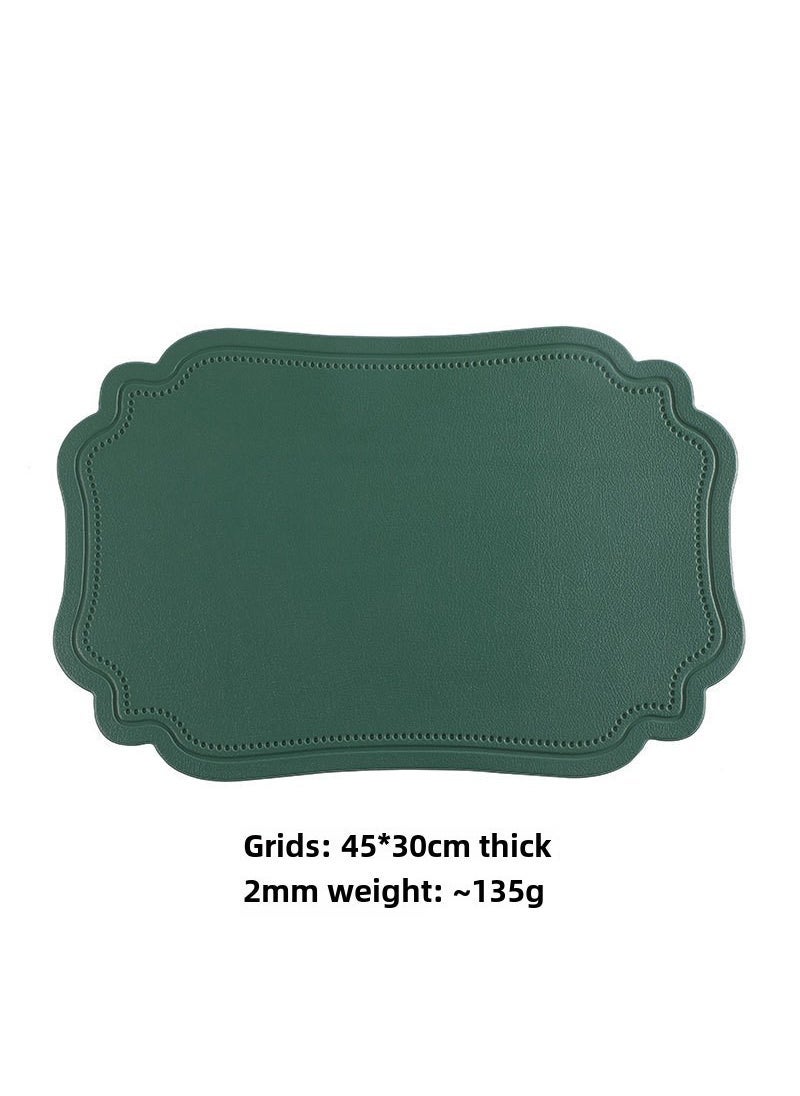 Vintage Faux Leather Placemat Heat-Resistant green placemat