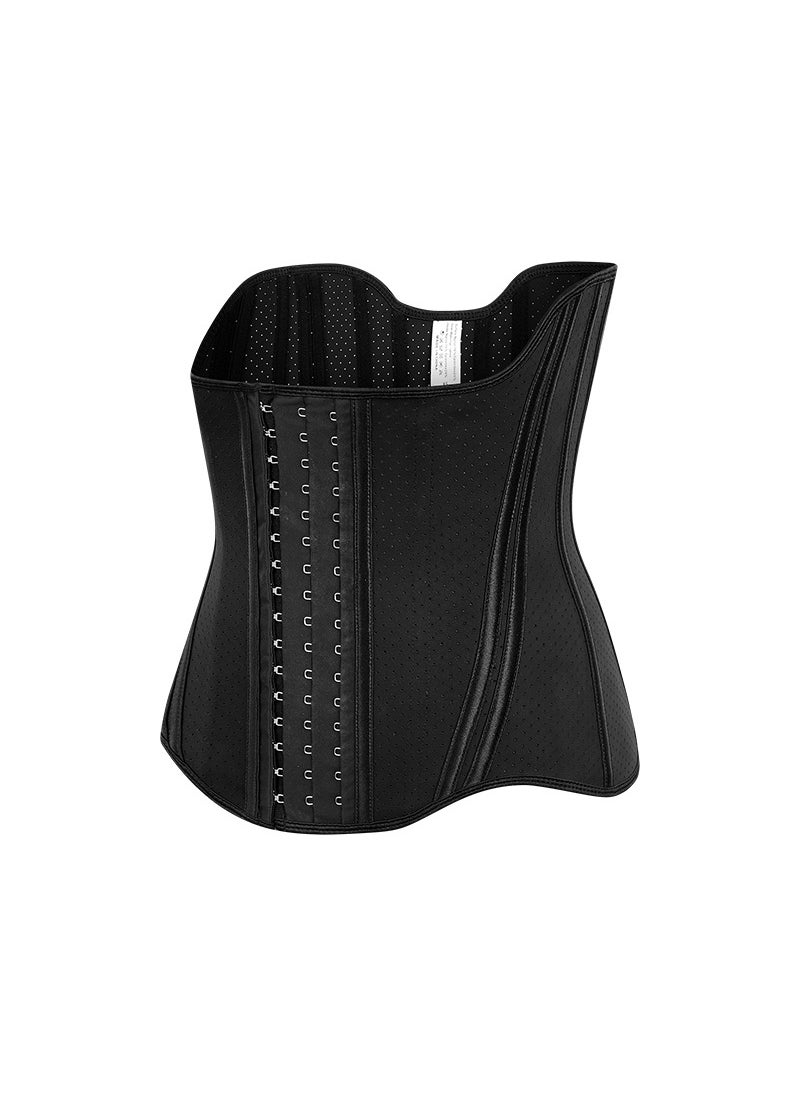 Triple Hook Waist Trainer Latex Cincher Corset (2511) Black