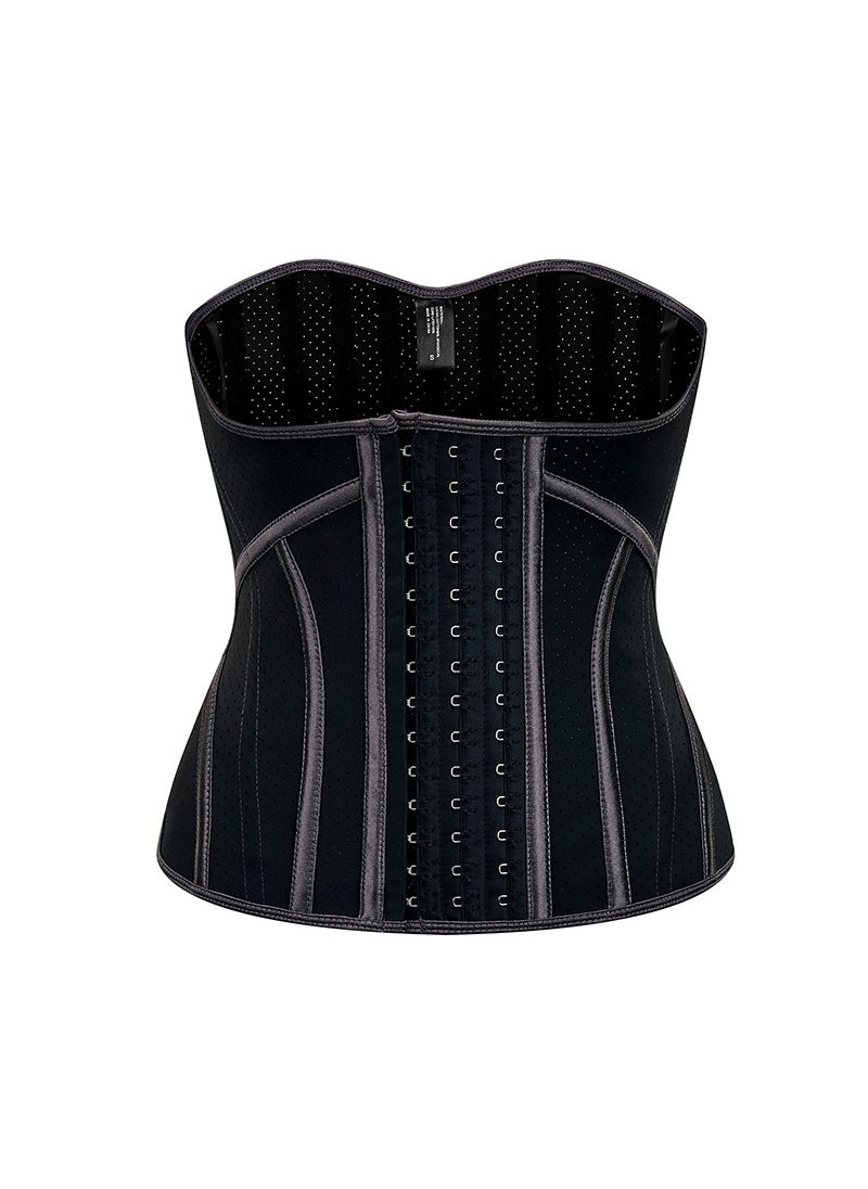 Triple Hook Waist Trainer Latex Cincher Corset (2508) Black