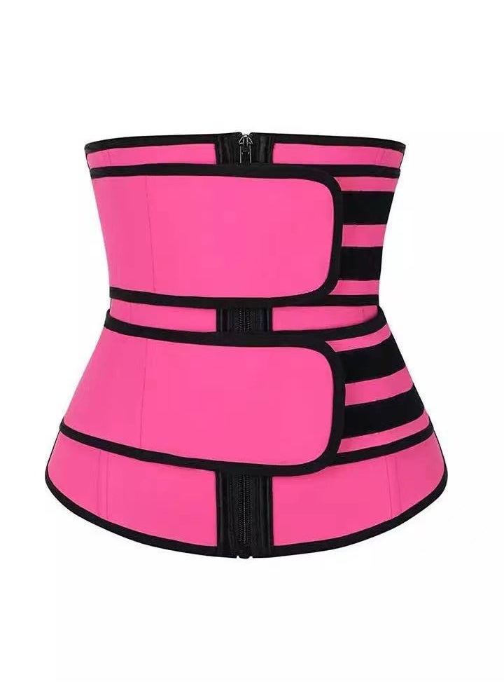 1 x 5 pcs New Sweat-Inducing Waist Trainer Belt for Women with Zipper Rose Red