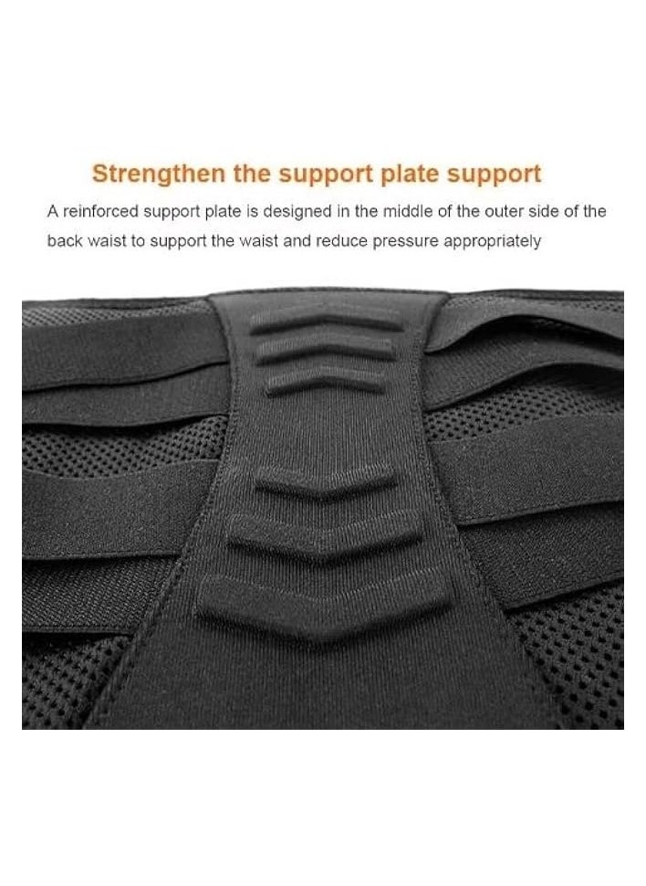 Lumbar Waist Support Belt Strong Lower Back Brace Support Corset Belt Waist Trainer Sweat Slim Belt for Sports Pain Relief (Large)