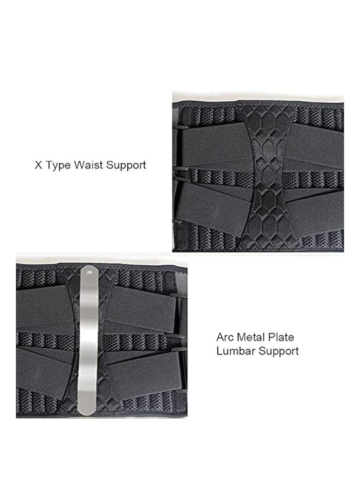 Lumbar Waist Support Belt Strong Lower Back Brace Support Corset Belt Waist Trainer Sweat Slim Belt for Sports Pain Relief (Large)