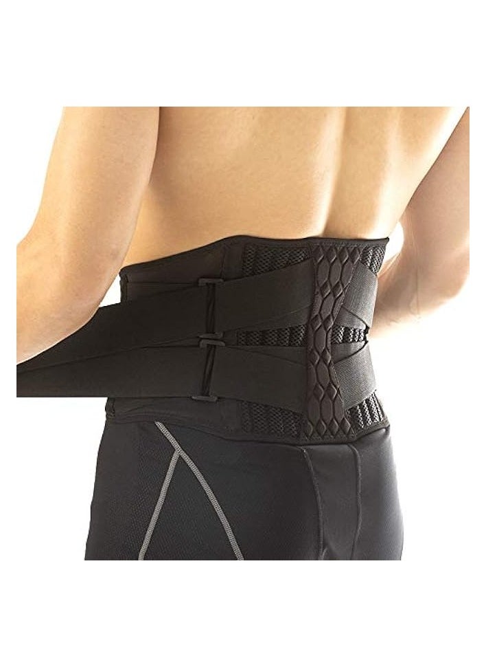 Lumbar Waist Support Belt Strong Lower Back Brace Support Corset Belt Waist Trainer Sweat Slim Belt for Sports Pain Relief (Large)