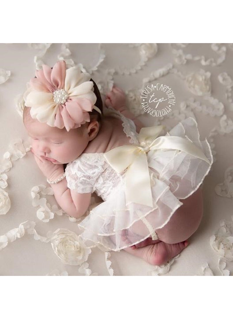 1 x 5 pcs Newborn Bunny Tutu Dress Photography Set Skirt