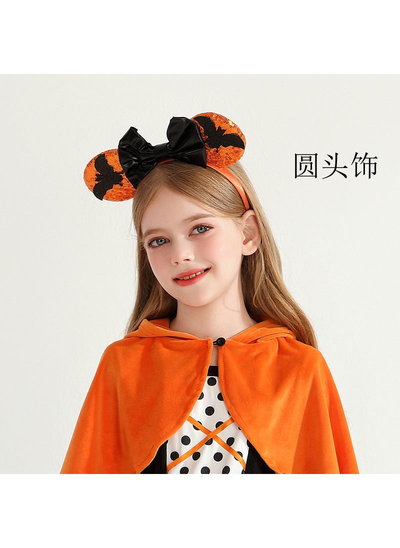 1 x 5 pcs Halloween Kids Witch Costume with Cloak Round headdress