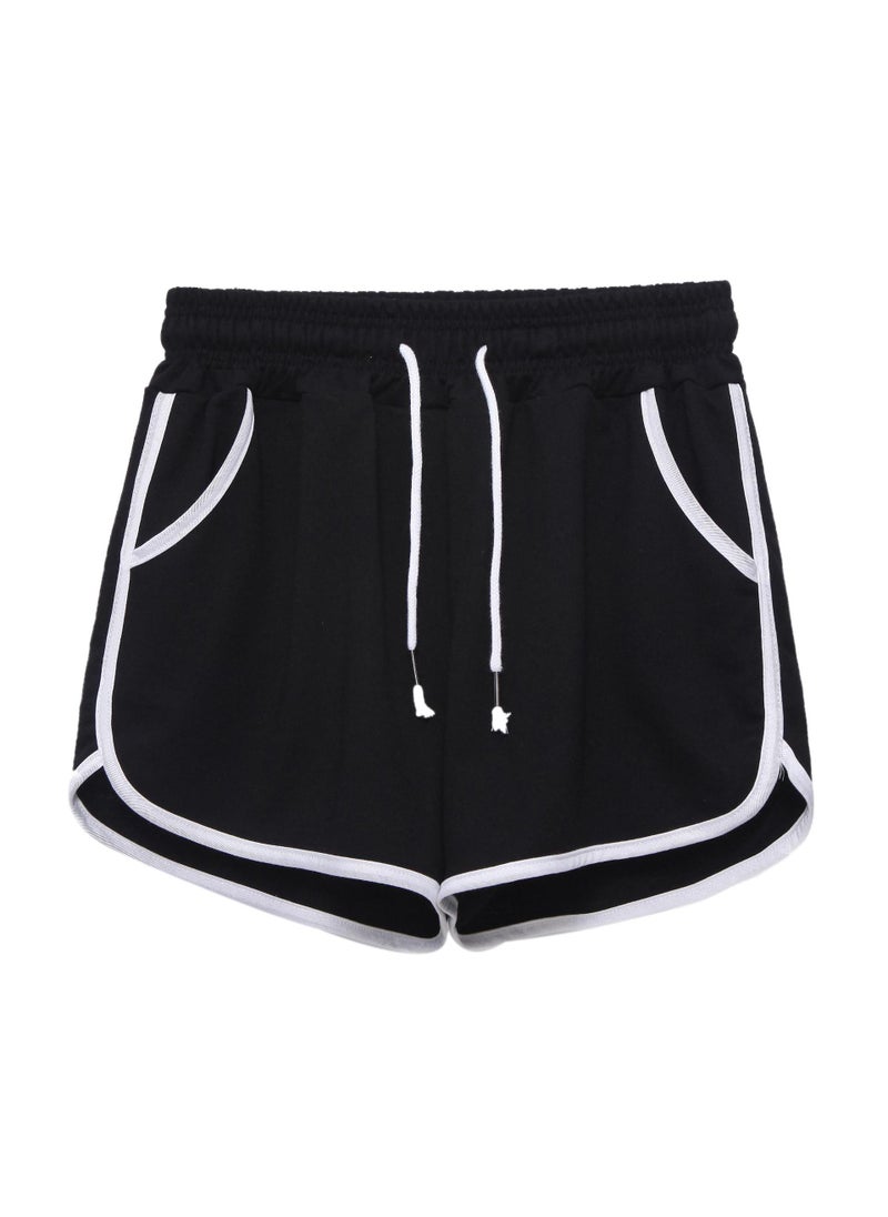 1 x 5 pcs 2024 Summer Womens Loose Running Shorts White