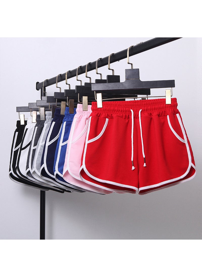 1 x 5 pcs 2024 Summer Womens Loose Running Shorts White