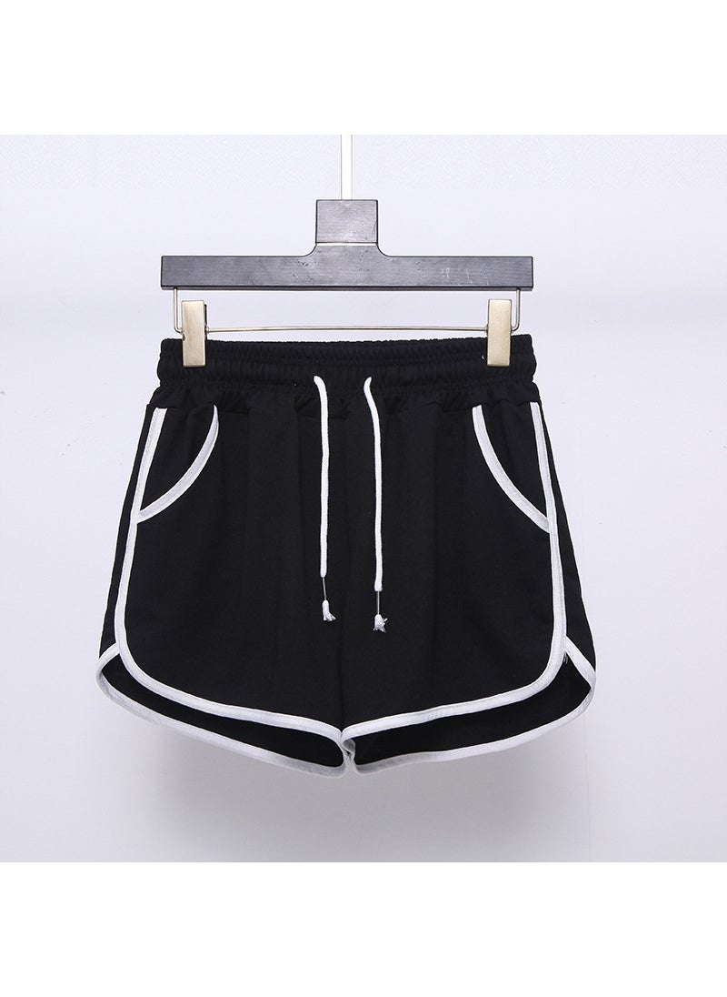 1 x 5 pcs 2024 Summer Womens Loose Running Shorts Black