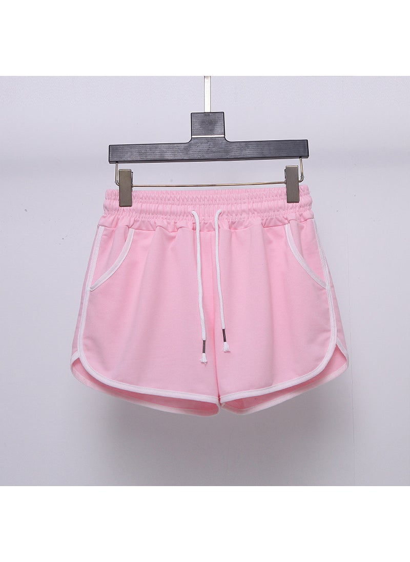 1 x 5 pcs 2024 Summer Womens Loose Running Shorts Pink