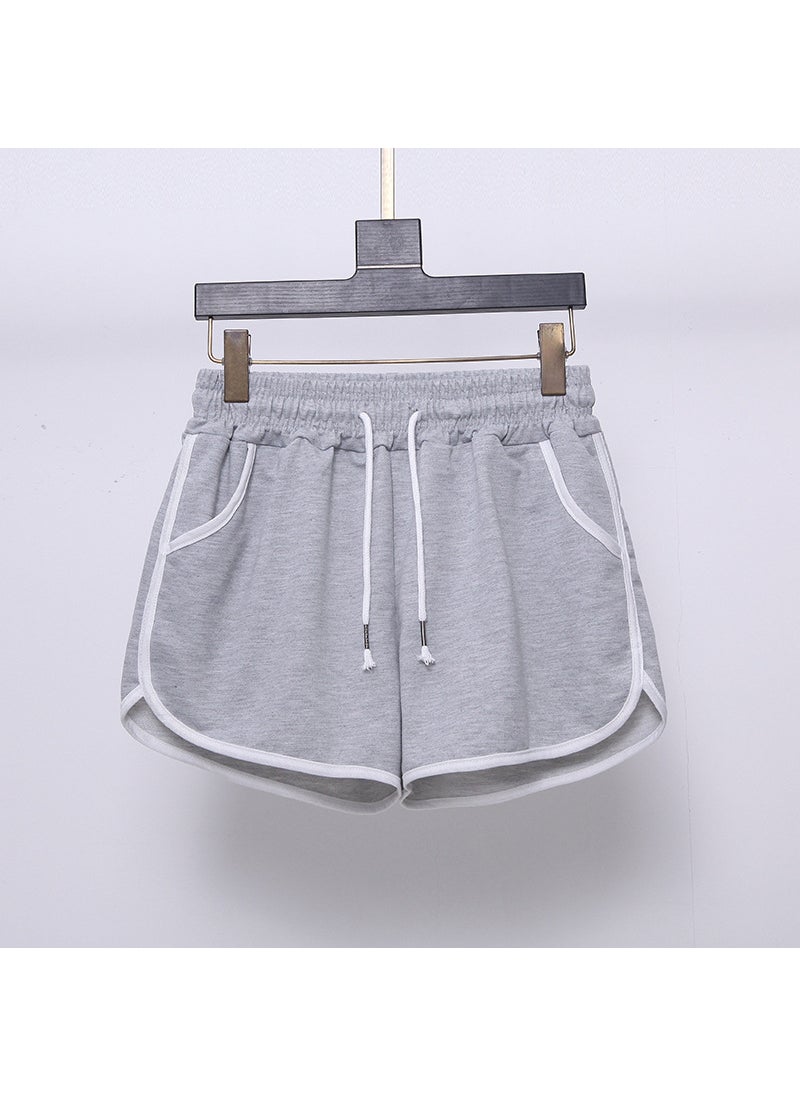 1 x 5 pcs 2024 Summer Womens Loose Running Shorts Light gray