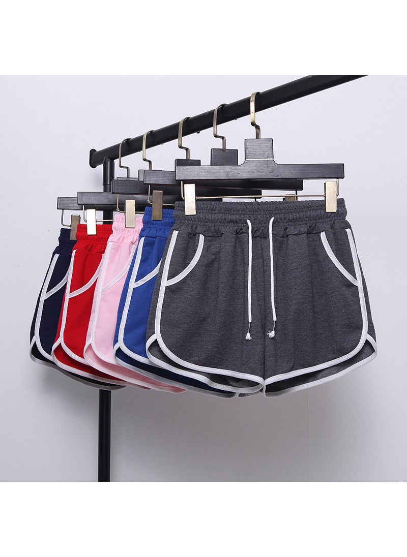 1 x 5 pcs 2024 Summer Womens Loose Running Shorts Light gray