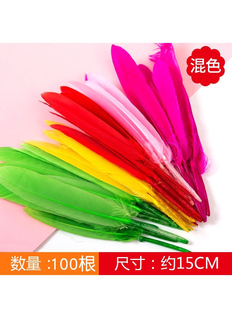 Colorful Feather DIY Craft Dreamcatcher Decor Small feather (mixed color) 100 root