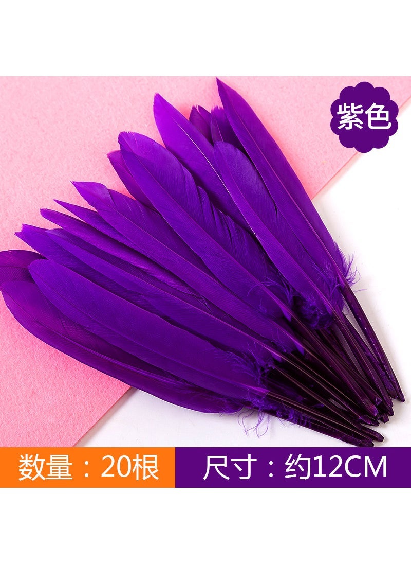 Colorful Feather DIY Craft Dreamcatcher Decor Small purple 20 root