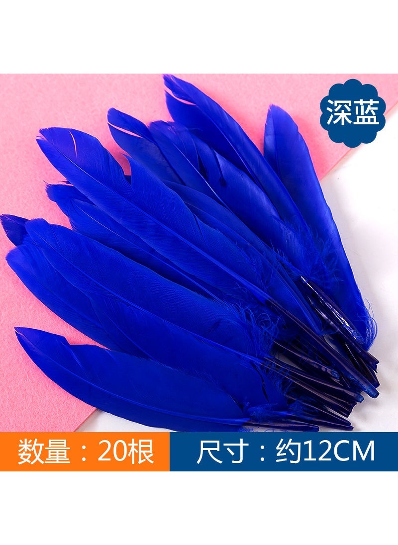 Colorful Feather DIY Craft Dreamcatcher Decor Small dark blue 20