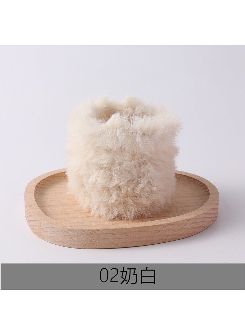 DIY Dog Toy Plush Yarn 1m Twisted Rod [02 milk white] 1 meter long * 20mm thick imitation rabbit hair