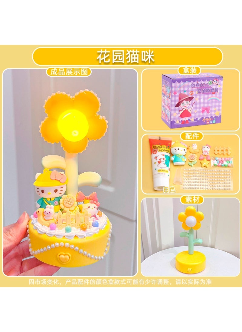 Kids DIY Flower Night Light Craft Kit Garden cat-free battery