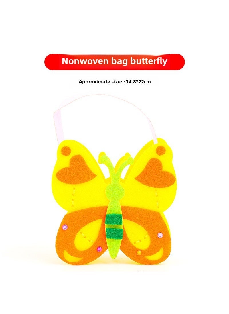 Kids DIY Non-Woven Fabric Craft Tote Bag Kit [Butterfly] non-woven bag