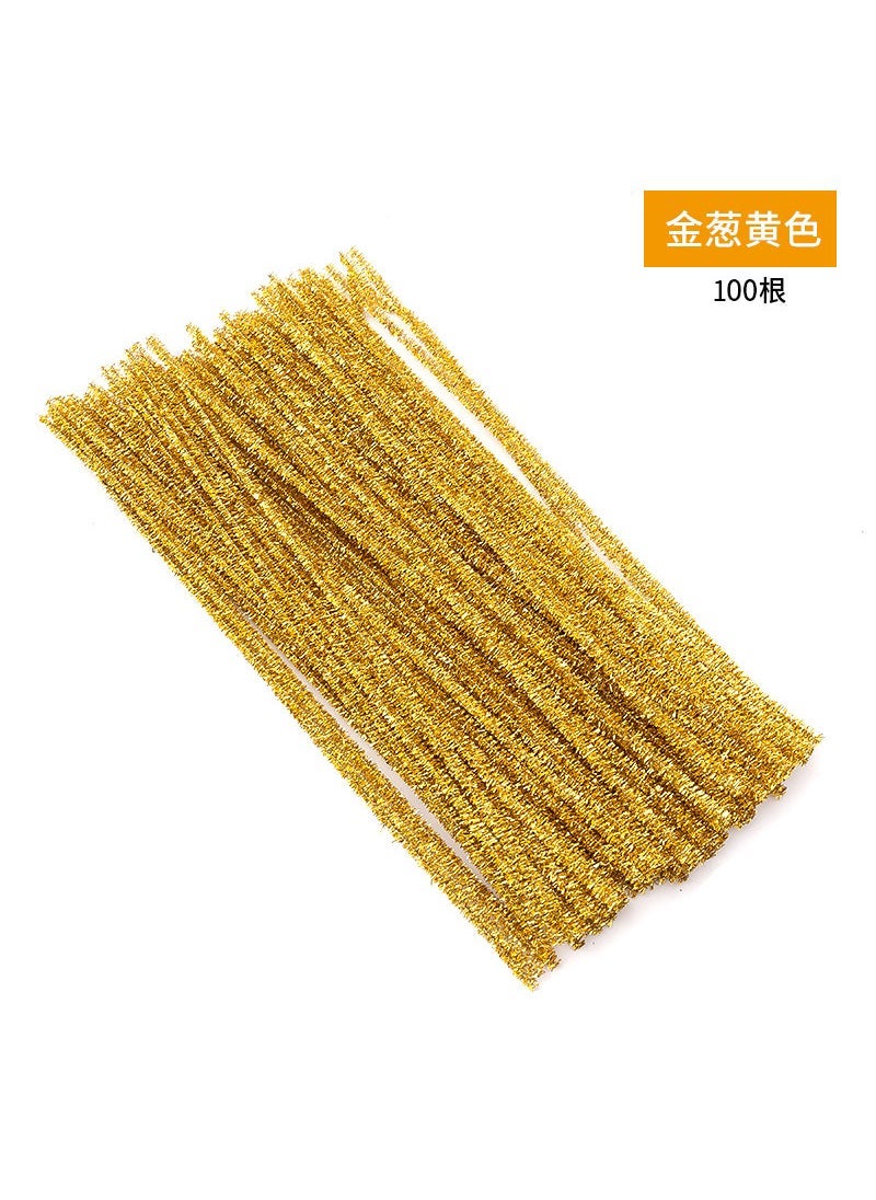 Twist bar diy handmade material bag thickened encryption kindergarten color wool hairband Niuniu bar toy wholesale Glitter Grass Green 100 Root