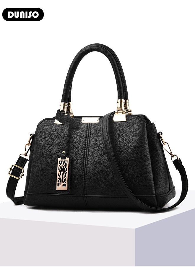 Women's Handbag with Removable Shoulder Strap, Soft PU Leather Elegant Tote Bag, Large Capacity Tote Shoulder Bag, Fashion Ladies Satchel Bag for Office Travel Daily