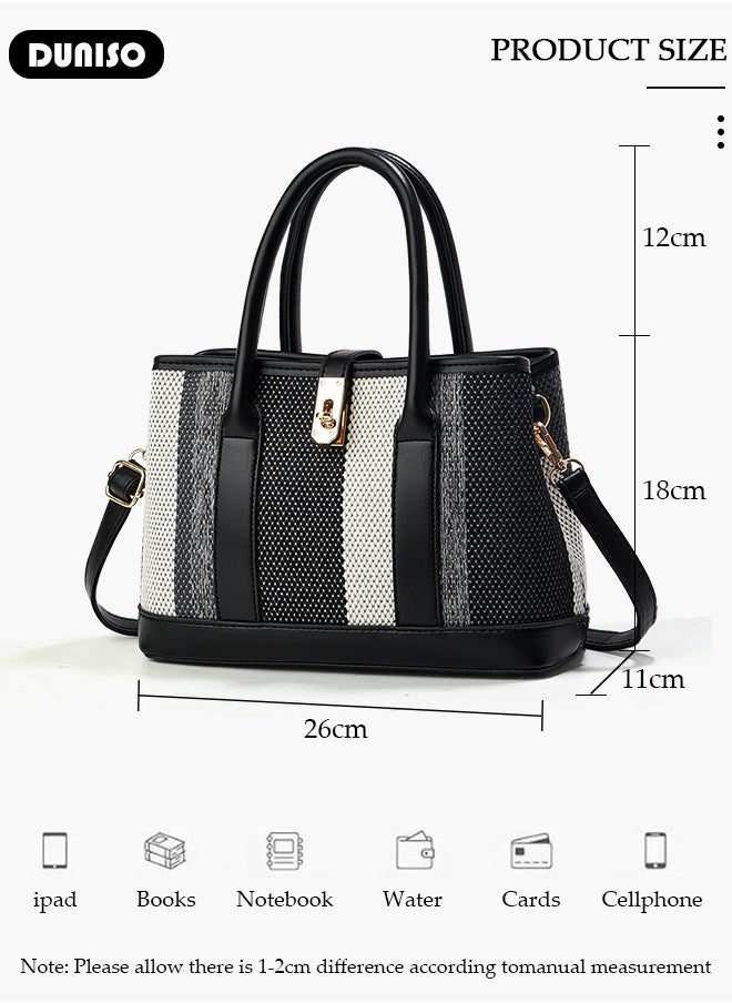 Women's Handbag with Removable Shoulder Strap, Soft PU Leather Elegant Tote Bag, Large Capacity Tote Shoulder Bag, Fashion Ladies Satchel Bag for Office Travel Daily