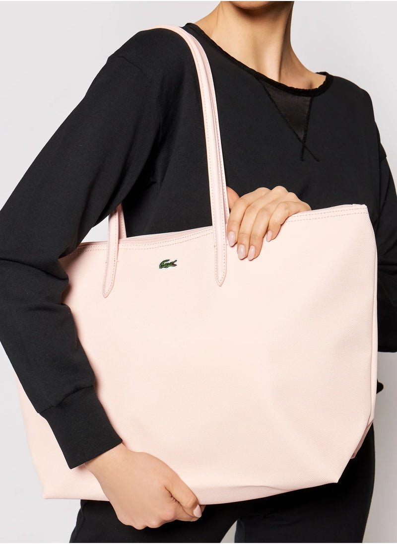 Lacoste large capacity, shoulder bag, light pink