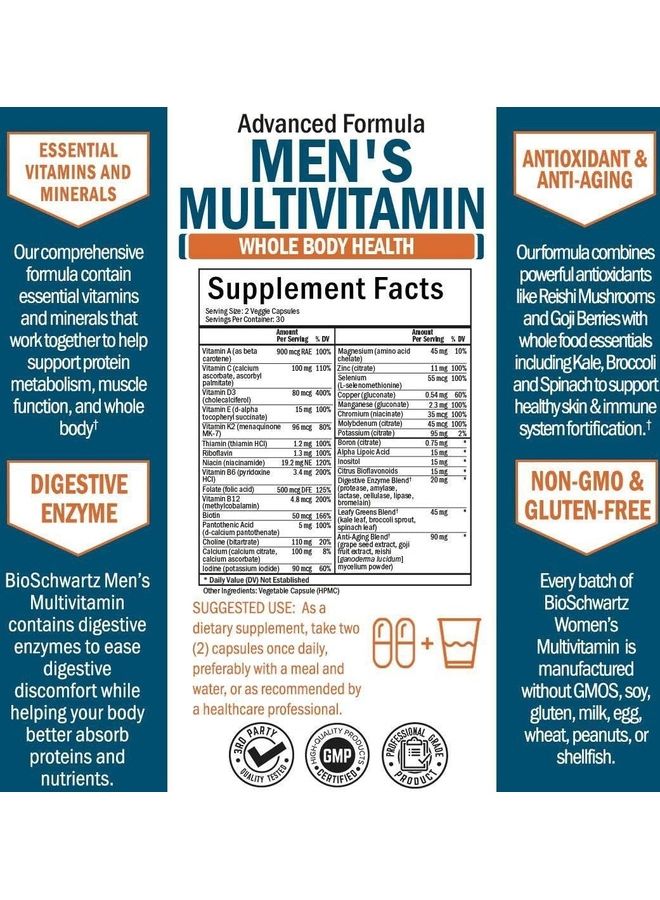 Men's Multivitamin Whole Body Health Capsules