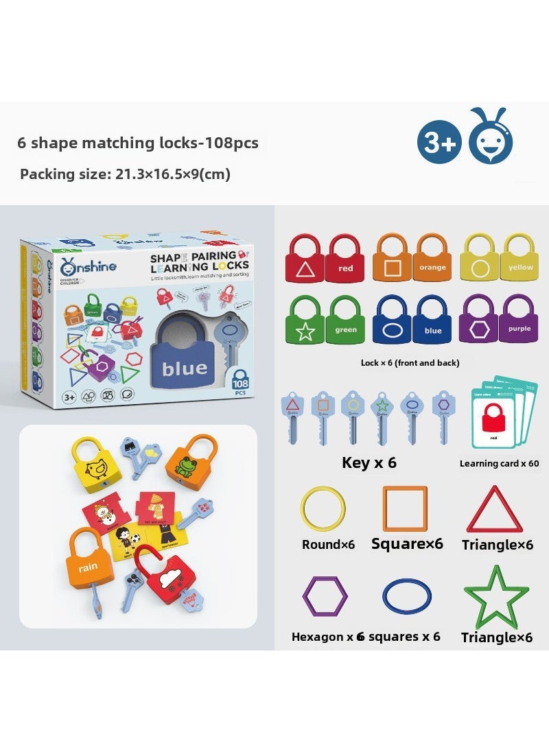 Childhood Educational Lock Puzzle for Ages 3-6 Shape pairing learning lock