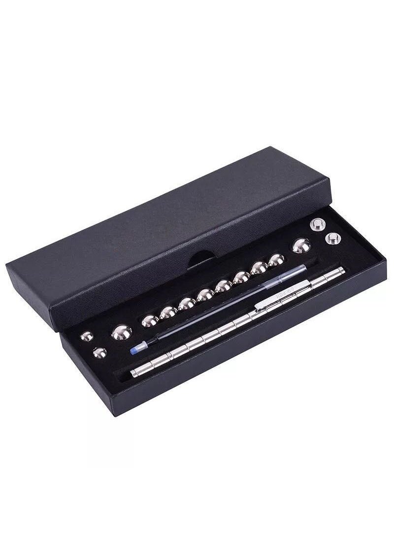 Magnetic Pen Creative Stress Relief Toy Standard Silver (13 magnetic ring +12 steel ball + reFill +2 capacitor head)