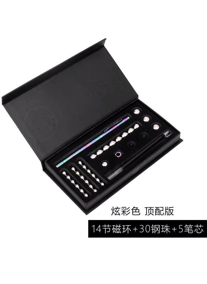 Magnetic Pen Creative Stress Relief Toy Top matching color (14 magnetic ring +30 steel ball + reFill +2 capacitor head)