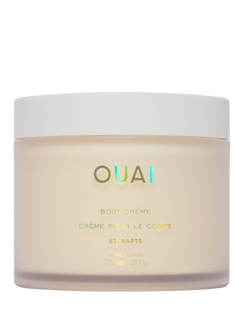 OUAI Body Cream, St. Barts - Hydrating Whipped Body Cream with Cupuaçu Butter, Coconut Oil and Squalane - Softens Skin and Delivers Healthy-Looking Glow - Sulfate-Free Skin Care - 7.5 Oz