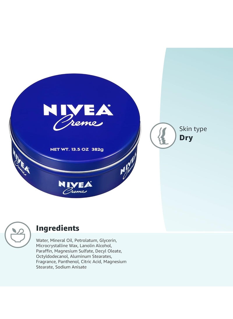 NIVEA Creme, Moisturizing Cream - Body Cream, Face Cream, and Hand Cream, 13.5 Oz Tin