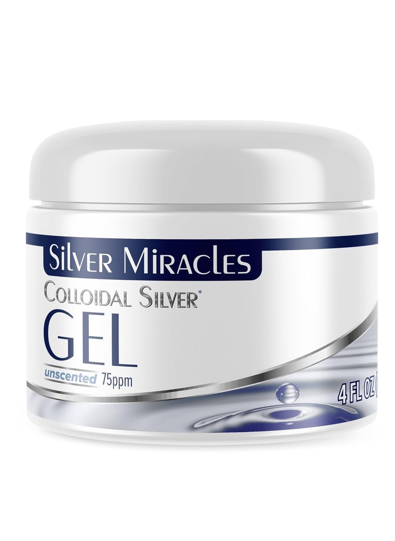 Silver Miracles - Colloidal Silver Gel - Nano Silver Gel Wound Care - Healing Ointment for Burns & Irritated Skin - for All Skin Types - 4 Oz Unscented