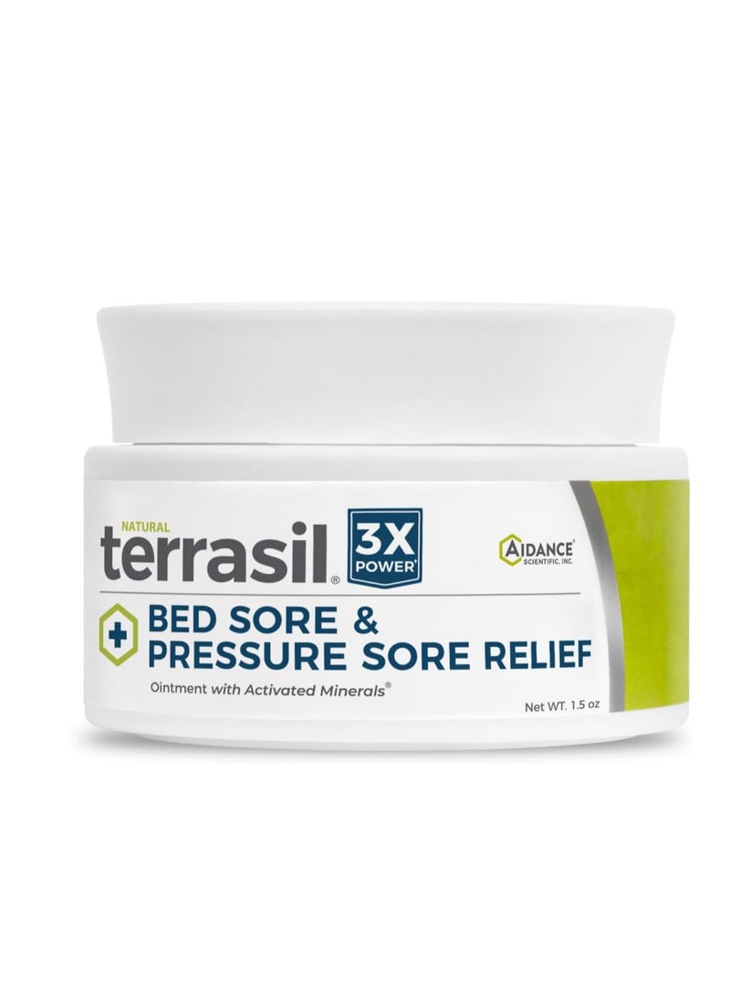 terrasil Bed Sores Treatment Cream & Pressure Sores Cream – Natural Ingredients for Healing of Bed Sores, Pressure Sores, Ulcers, Wounds, 3X Action for Soothing Relief (1.5 oz jar)