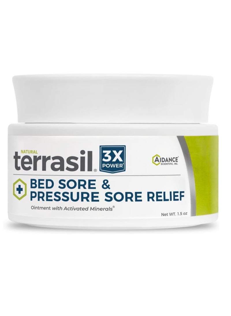 terrasil Bed Sores Treatment Cream & Pressure Sores Cream – Natural Ingredients for Healing of Bed Sores, Pressure Sores, Ulcers, Wounds, 3X Action for Soothing Relief (1.5 oz jar)